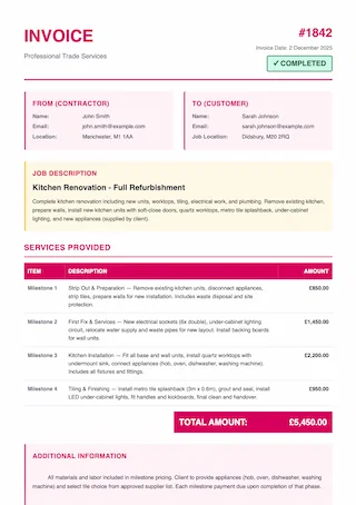 Invoice PDF preview example